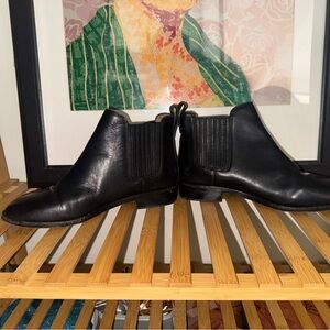 Madewell Black Heeled Boots with Elastic Panels